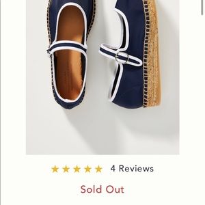 Naguisa $165 Anthropologie espadrille Jane Madewell style blue white sold out